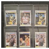 6 1987 Fleer basketball stars: Worthy, Dumars,