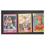 3 Barry Larkin autographed cards