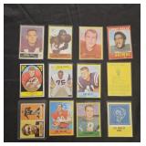 12 vintage football cards
