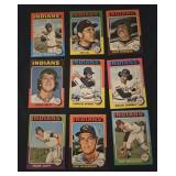 9 1975 Topps baseball mini Cleveland Indians