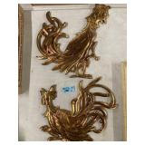 Vintage Syroco Fighting Rooster Wall Hangings