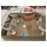 5 Pepsi Cola drinking glasses