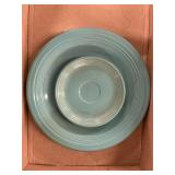2 Teal Fiestaware plates