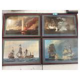 Framed nautical paintings