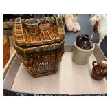 Wishing well Cookie Jar & 2 Little Brown Jugs
