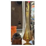 Amber Glass Base And Apothecary
