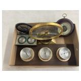 Clocks and barometers and thermometer