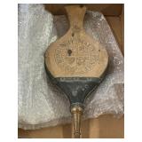 *working* Antique fireplace bellow with a crest