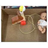 Suzieseal toy and Vtg baby doll