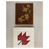 Wood Floral Design & Wood Red Maple Leaf Art