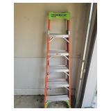 Cross step 6 foot aluminum step ladder