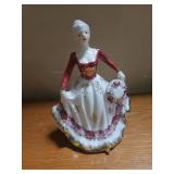 Porcelain lady figurine, approximately 8" tall