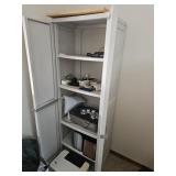 Plastic storage cabinet  & contents