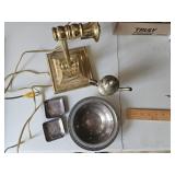 Brass light fixture & silver plate