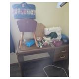 Singer sewing machine, sewing baskets, supplies