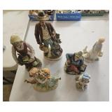 6 large porcelain figures