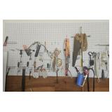 Hand tools on pegboard