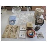 Glassware, tins, & decor - Wedgwood tray