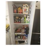White cabinet & contents: automobile products,