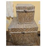 2 Wicker-look Storage Boxes