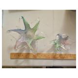 2 Murano rainbow starfish bowls