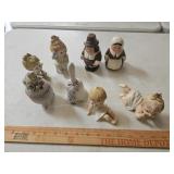 Thanksgiving salt & pepper, porcelain figures