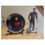 Star Trek Riker figure & collectible plate