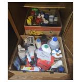 2 boxes of cleaning supplies