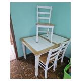 Tile top table & 3 chairs