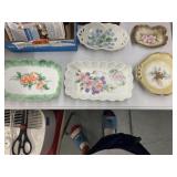 R Shultz hand painted floral decorated serving