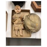 Vintage Native American Dressed Doll & Tambourine
