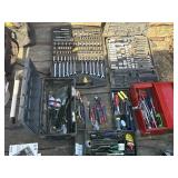 Four toolboxes of tools, assorted kinds