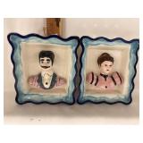 Vintage Diorama Ceramic Wall Plaques 3D