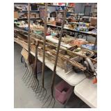 Ladder, cane poles, & tools