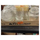 Clear glass cups and crystal bowls