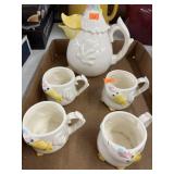 Duck Teapot with 4 Cups