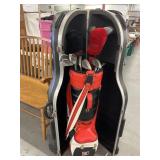 Hard Case Golf Club Suitcase w/Clubs & Bag