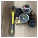 2 Propane Gas Guages & Wire Brush
