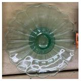 Uranium glass pedestal  dish