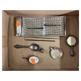 Vintage Cigarette Case w/Lighter, Crochet Hooks,