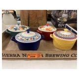 4 Pioneer Woman Mini Casserole Dishes w/Lids