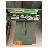 Metal Ammo Box & 1/4" Ratchet n Sockets