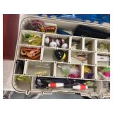 Tackle Box w/Contents & Fishing Pole Holders &