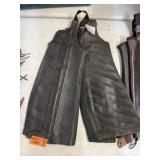 Black Leather Half Chaps