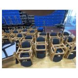 Approximately 30 small cushion childrenï¿½s chairs