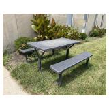 5ï¿½ Plastic Top & Bench Picnic Table East Side of