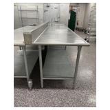 Double sided stainless steel prep table with 2