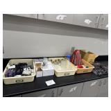 Volcano kit, beakers, alcohol, lamps, petri,
