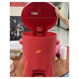 Red combustible waste container