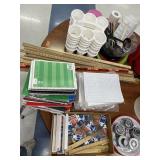 School supplies and yard sticks